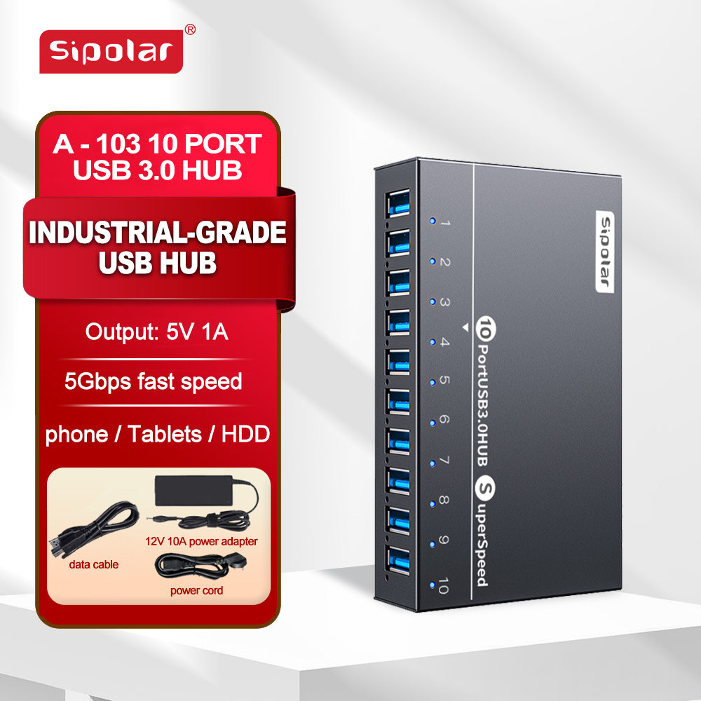 Usb Hub - A103 Sipolar 10 Port Usb Hub