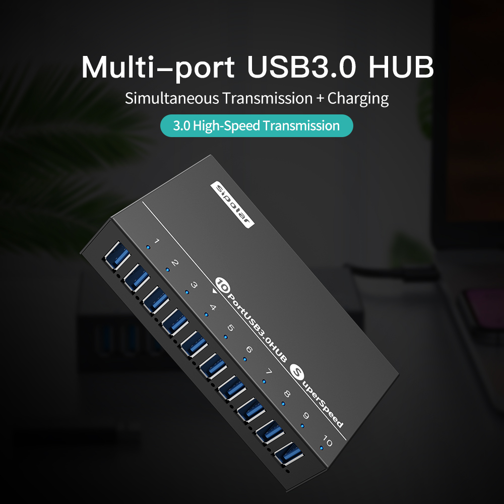 A103 Sipolar  10 Port   Usb Hu - огляд і ціна Usb Hub
