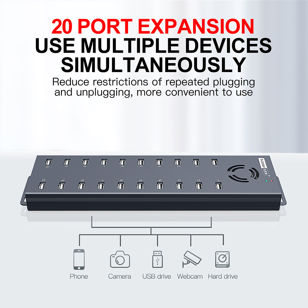 120W 20 Port USB Hub Industria - огляд і ціна Usb Hub