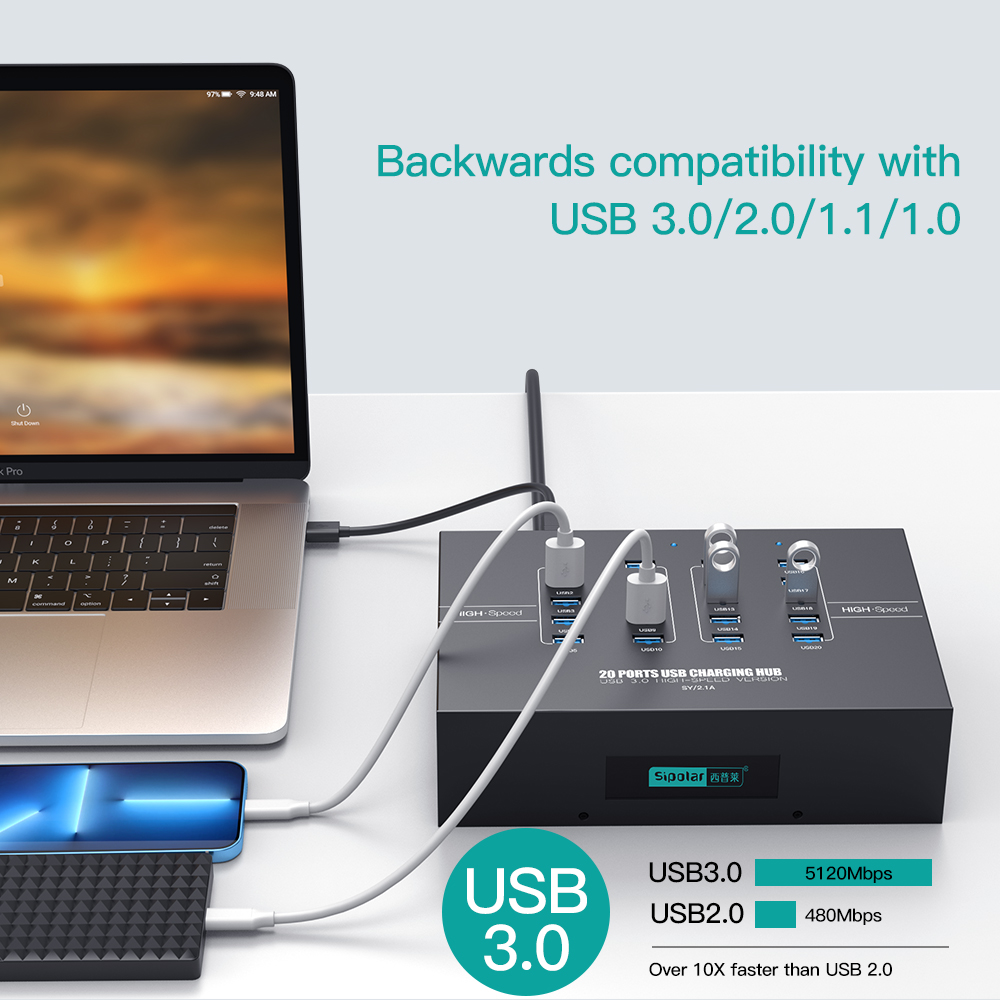 20-Port USB 3.0 Charging Hub w - огляд і ціна Usb Hub