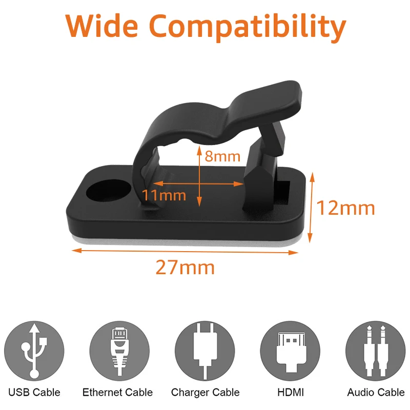 10/50PCS Cable Organizer Clips - огляд і ціна Cable Organizer
