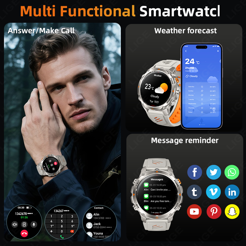 LIGE Rugged GPS Track Smart Wa - огляд і ціна Smart Watch