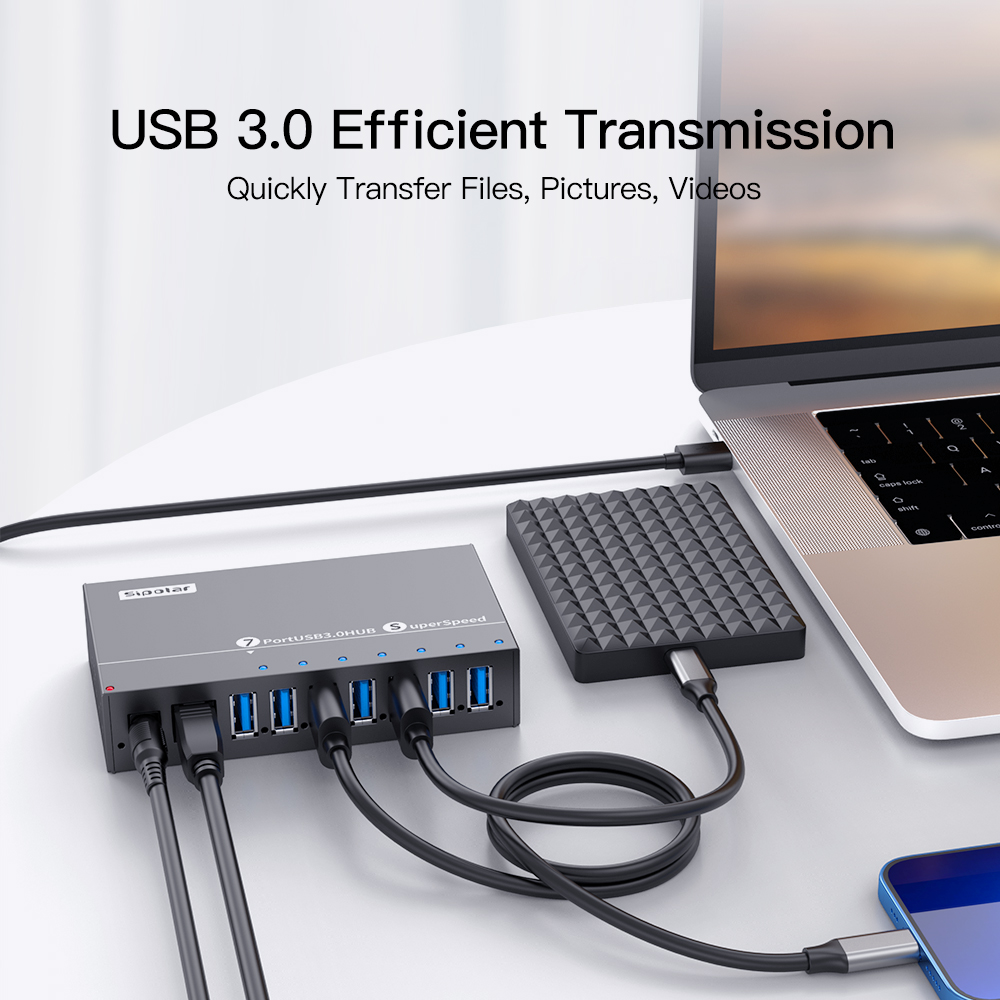 A173 7 Ports USB3.0 Metal Indu - огляд і ціна Usb Hub