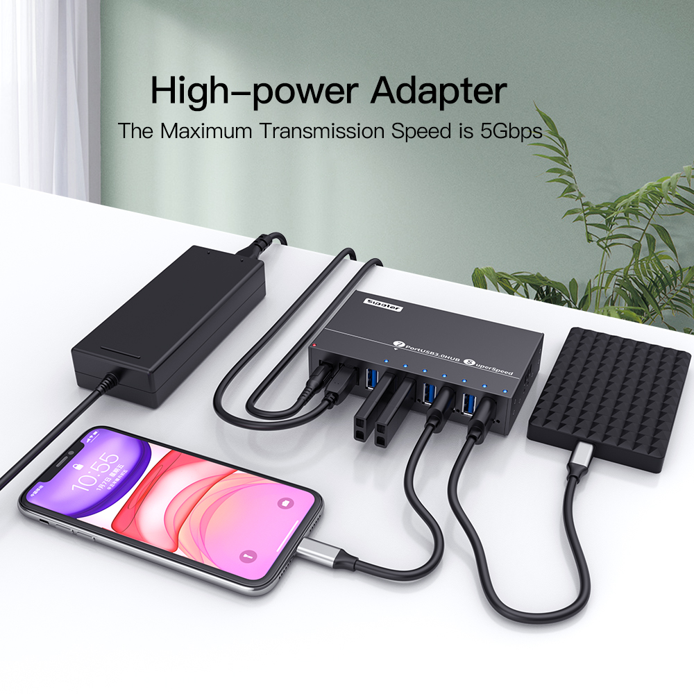 A173 7 Ports USB3.0 Metal Indu - огляд і ціна Usb Hub