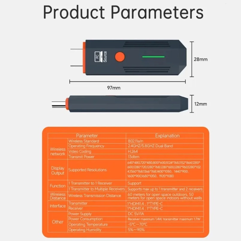50M Wireless Transmission Vide - огляд і ціна Hdmi Adapter